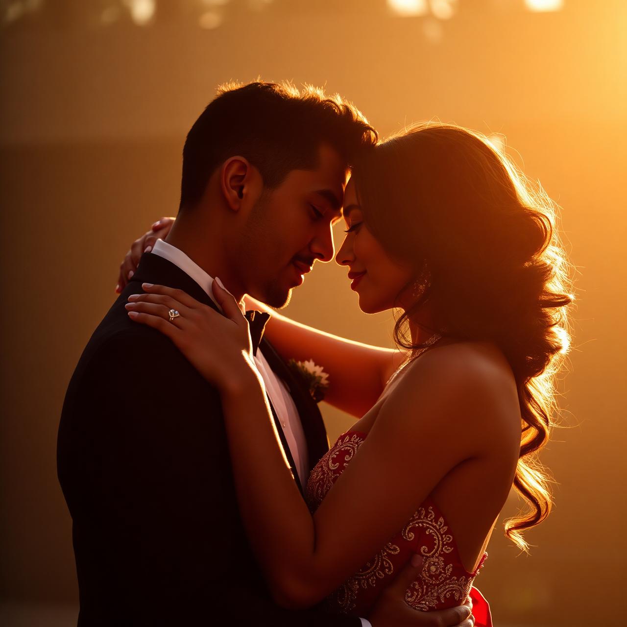 Couple in golden light