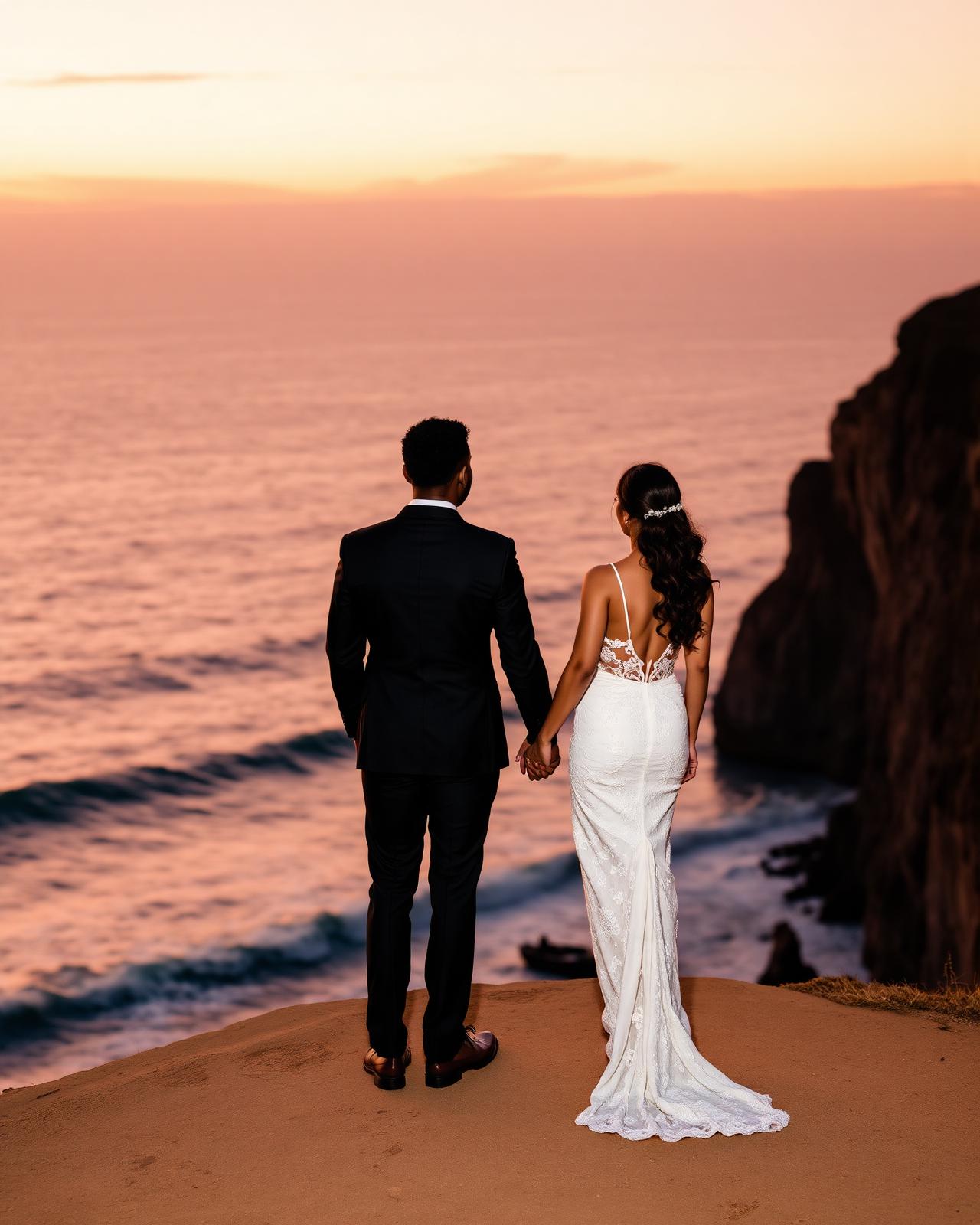 Couple connecting at sunset